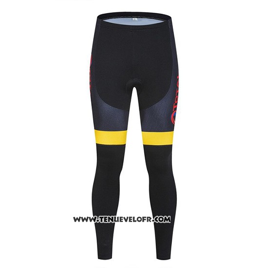 2019 Maillot Ciclismo Direct Energie Noir Jaune Manches Longues et Cuissard